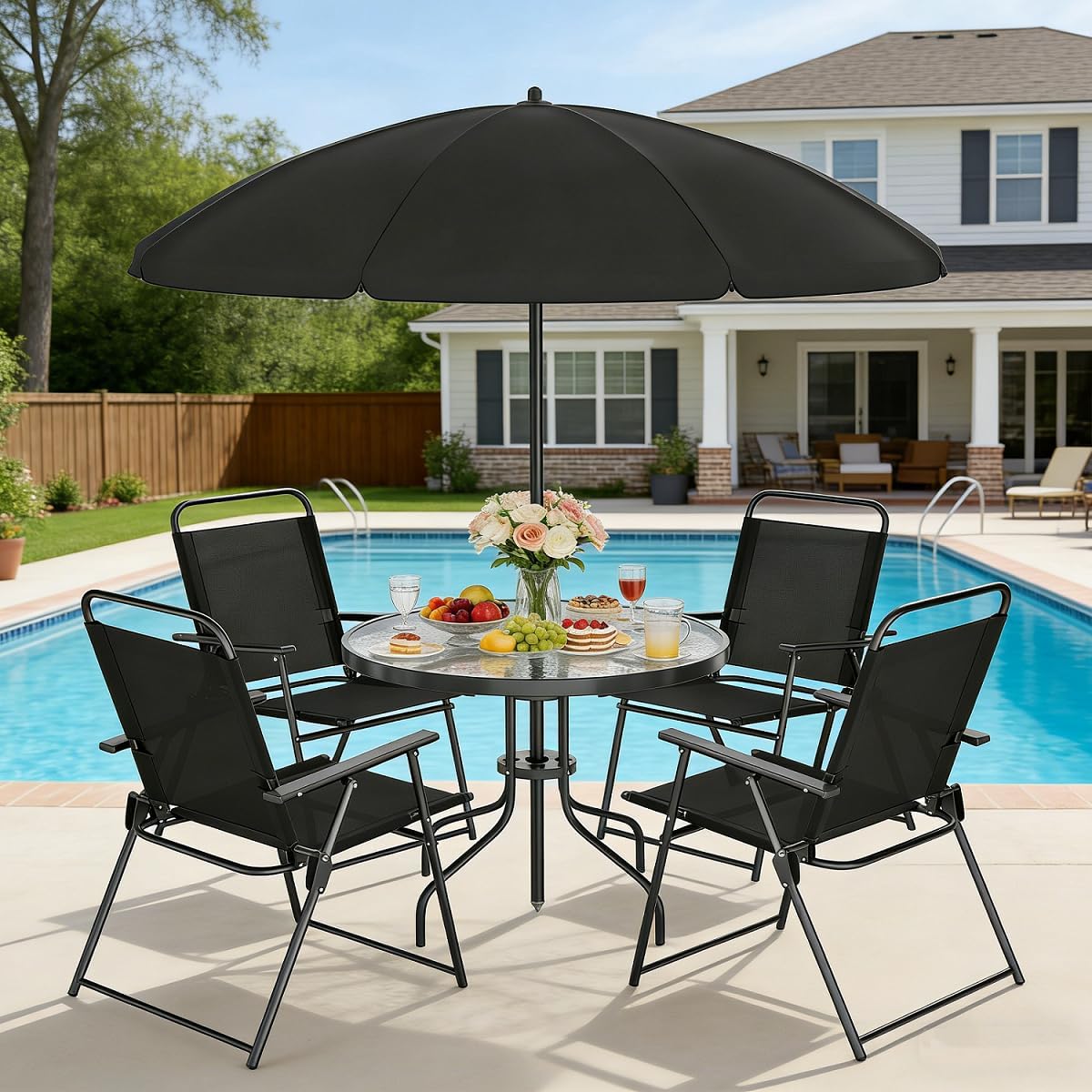 Outdoor Furniture Dining Set - 6-Piece Outdoor Patio Dining Set with