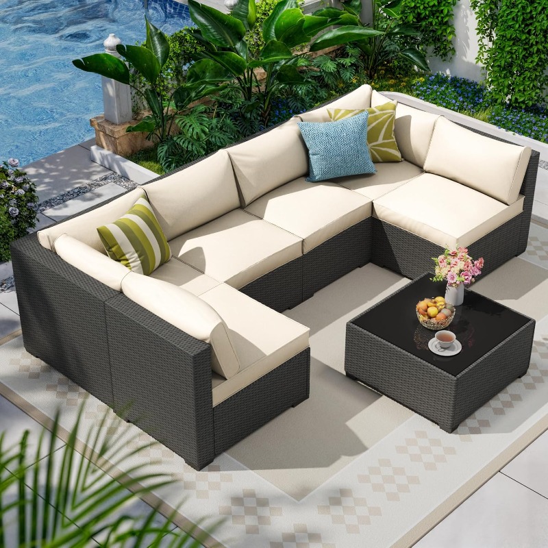 Outdoor Furniture On Sale - olimix 7 Piece Outdoor Patio Furniture