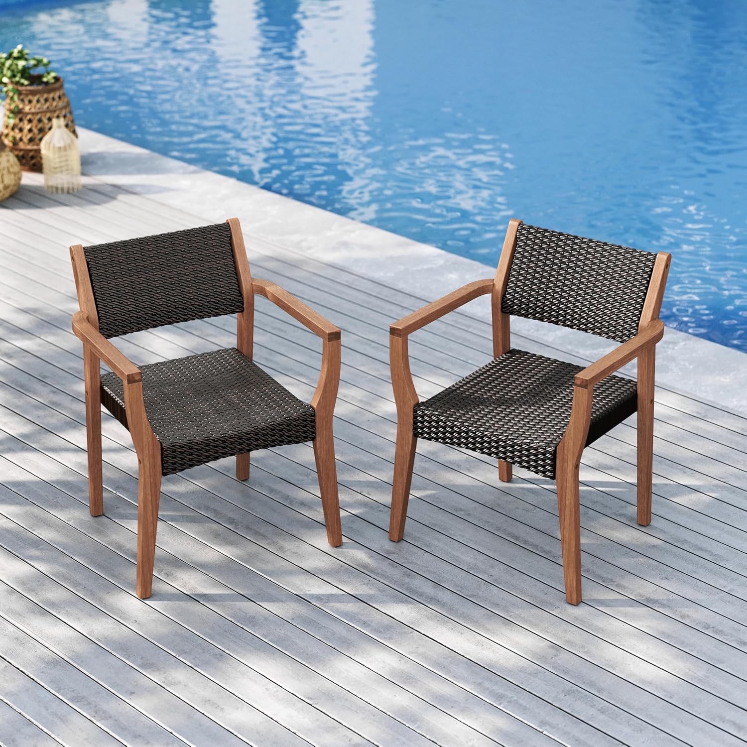 Outdoor Furniture Dining Set - Patio Dining Chair Set of 2,