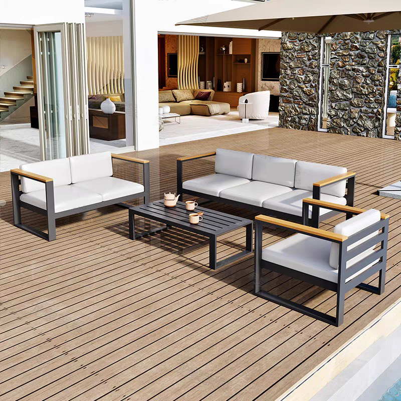 Outdoor Furniture Dining Set - Modern Style Aluminum Patio Sofa Set