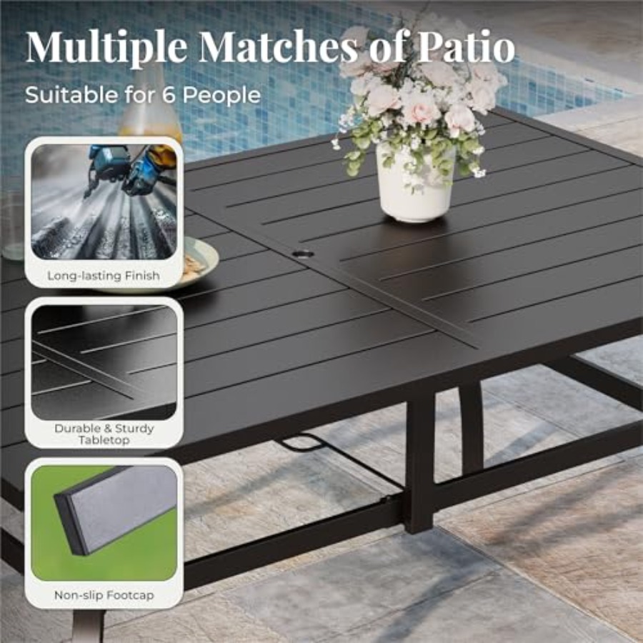 Patio dining set for 6: metal  - Outdoor Furniture Dining Set avaliação e preço