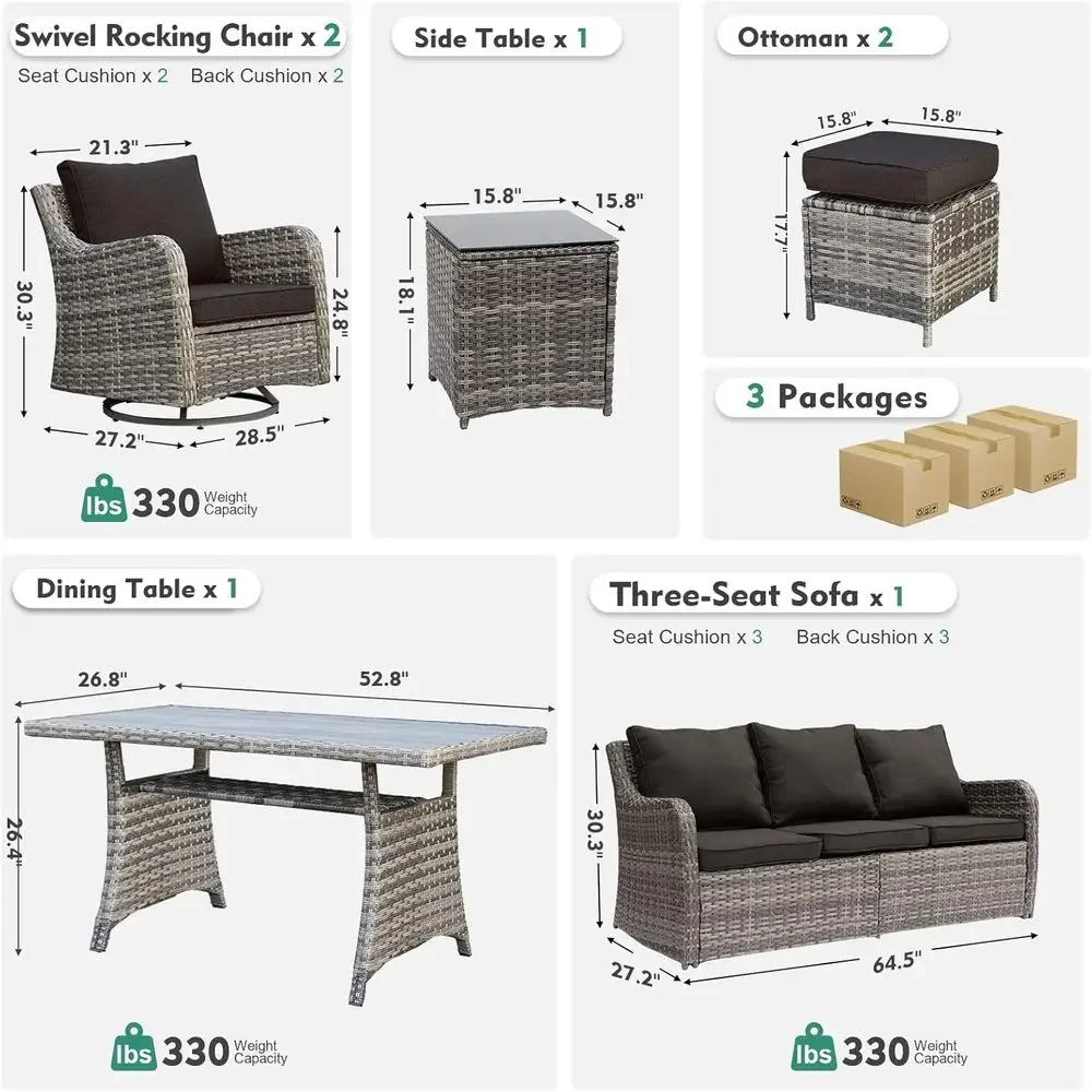 7-Piece Outdoor Patio Furnitur - Outdoor Furniture Dining Set avaliação e preço
