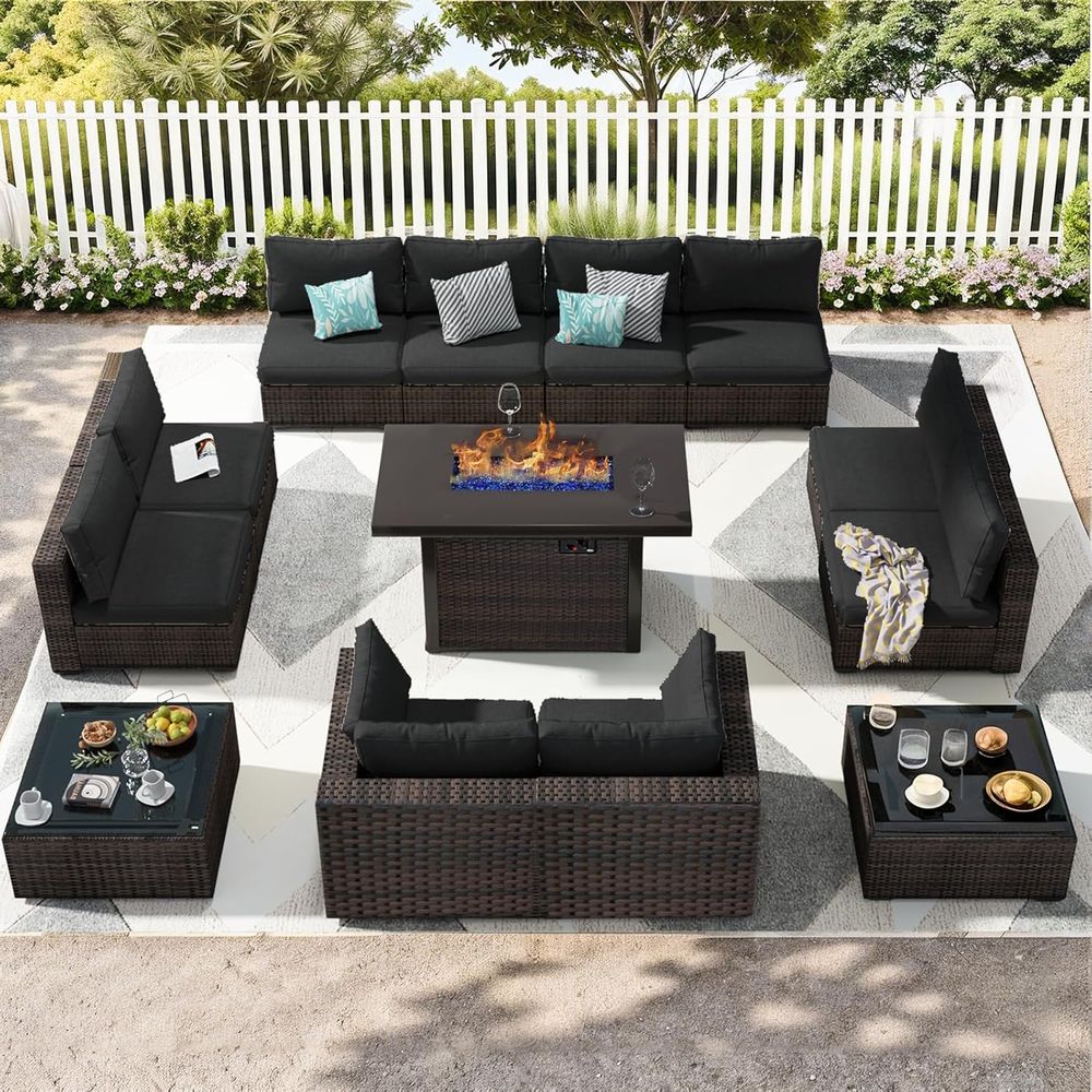 13-Piece Outdoor Sectional Pat - Outdoor Furniture And Fire Pit avaliação e preço