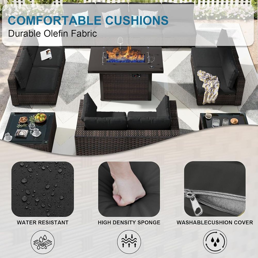 13-Piece Outdoor Sectional Pat - Outdoor Furniture And Fire Pit avaliação e preço