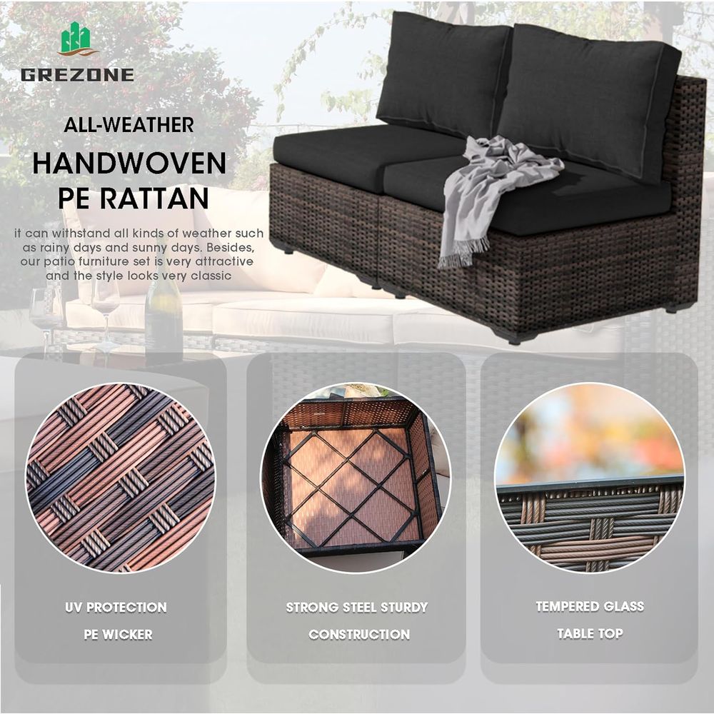 13-Piece Outdoor Sectional Pat - Outdoor Furniture And Fire Pit avaliação e preço
