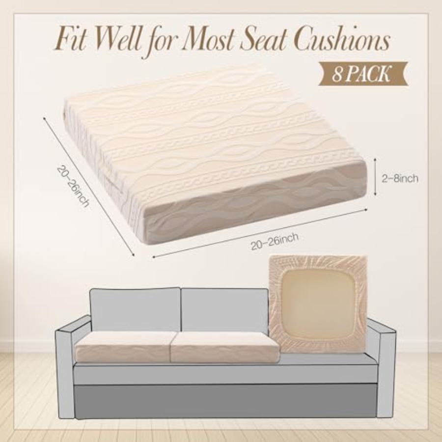 8Pcs Stretch Patio Cushion Cov - Outdoor Furniture Covers avaliação e preço