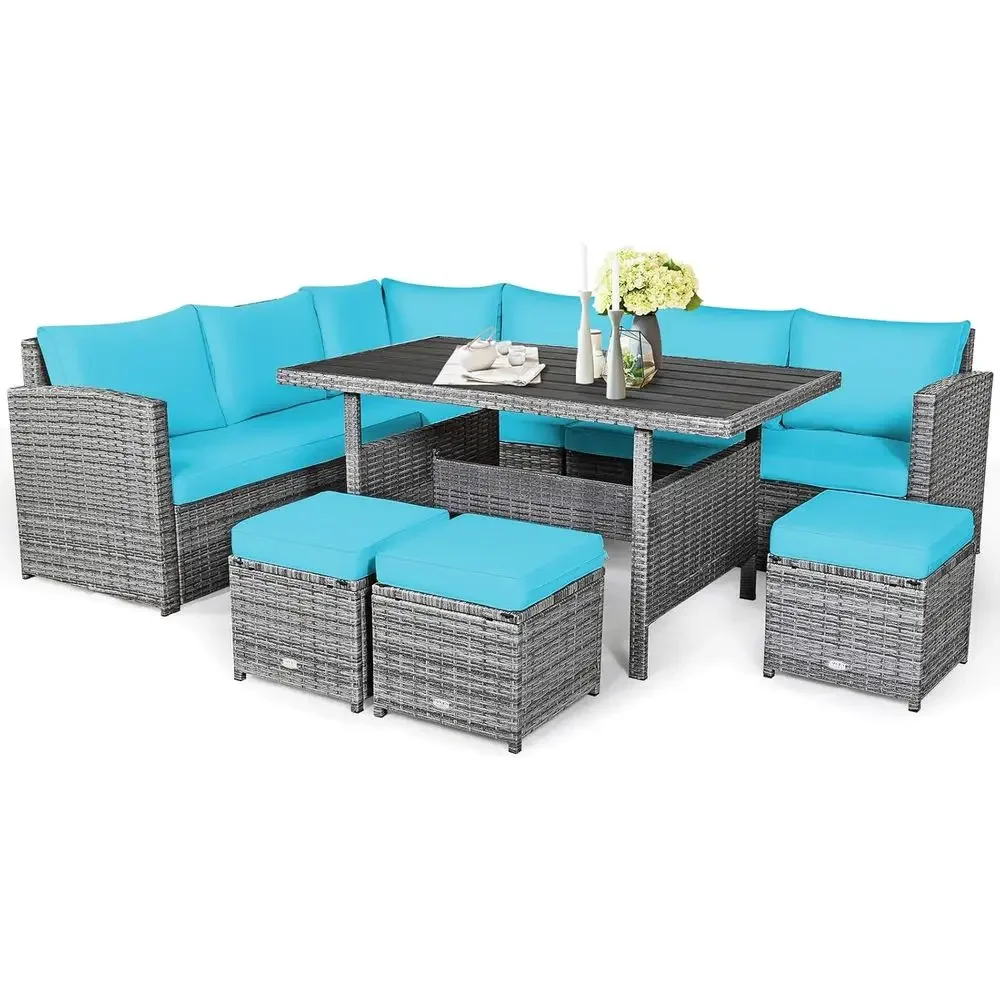 Turquoise Outdoor Sectional So - Outdoor Furniture Dining Set avaliação e preço