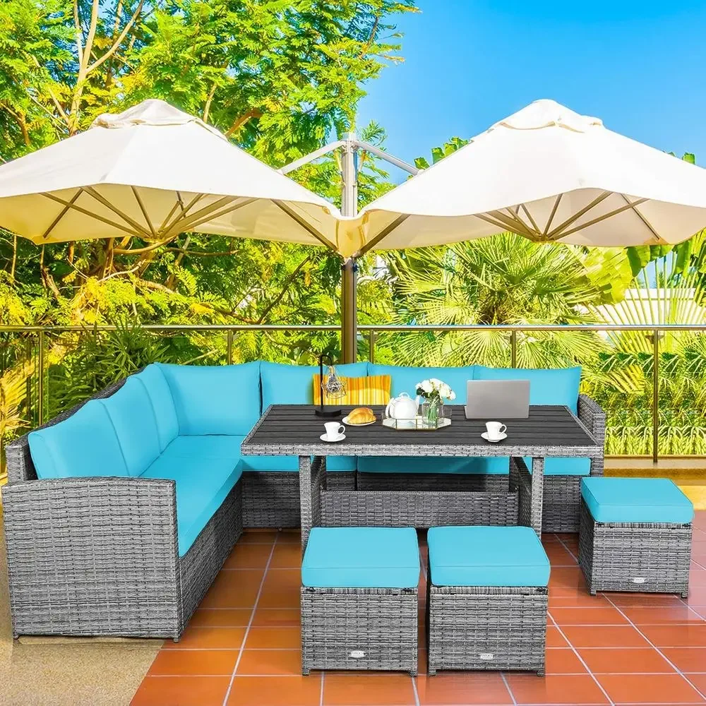 Turquoise Outdoor Sectional So - Outdoor Furniture Dining Set avaliação e preço