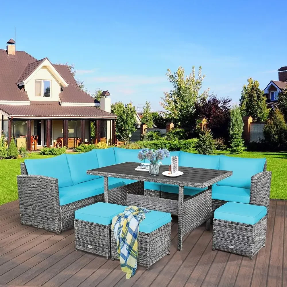Turquoise Outdoor Sectional So - Outdoor Furniture Dining Set avaliação e preço