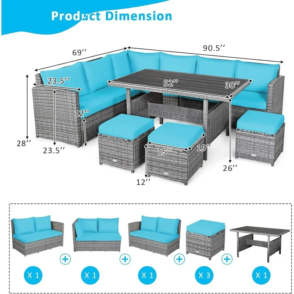Turquoise Outdoor Sectional So - Outdoor Furniture Dining Set avaliação e preço