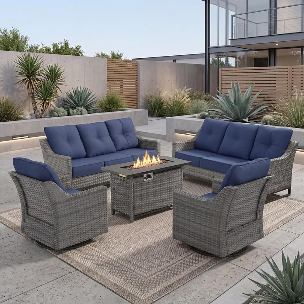 5-Piece Patio Furniture Set wi - Outdoor Furniture And Fire Pit avaliação e preço