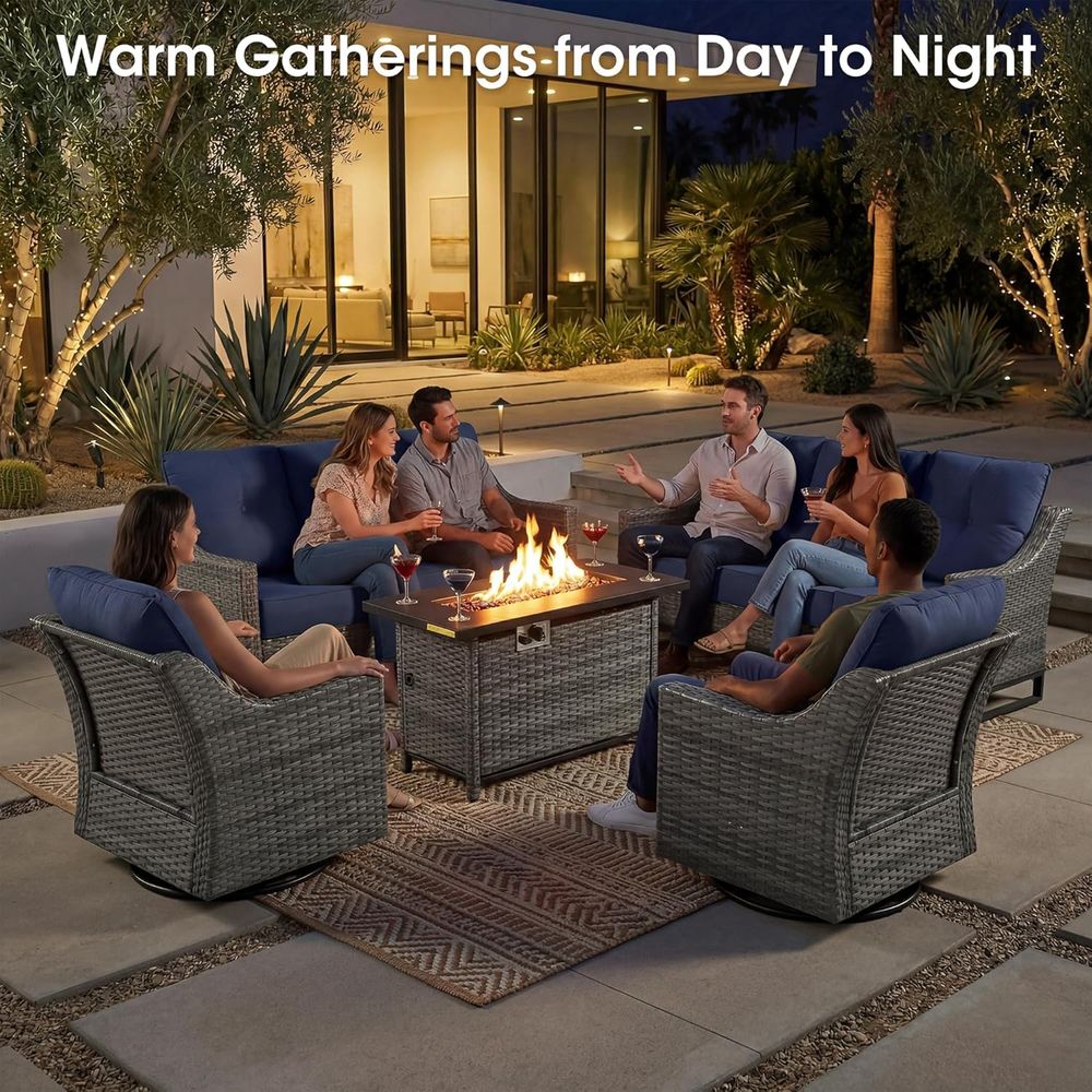 5-Piece Patio Furniture Set wi - Outdoor Furniture And Fire Pit avaliação e preço
