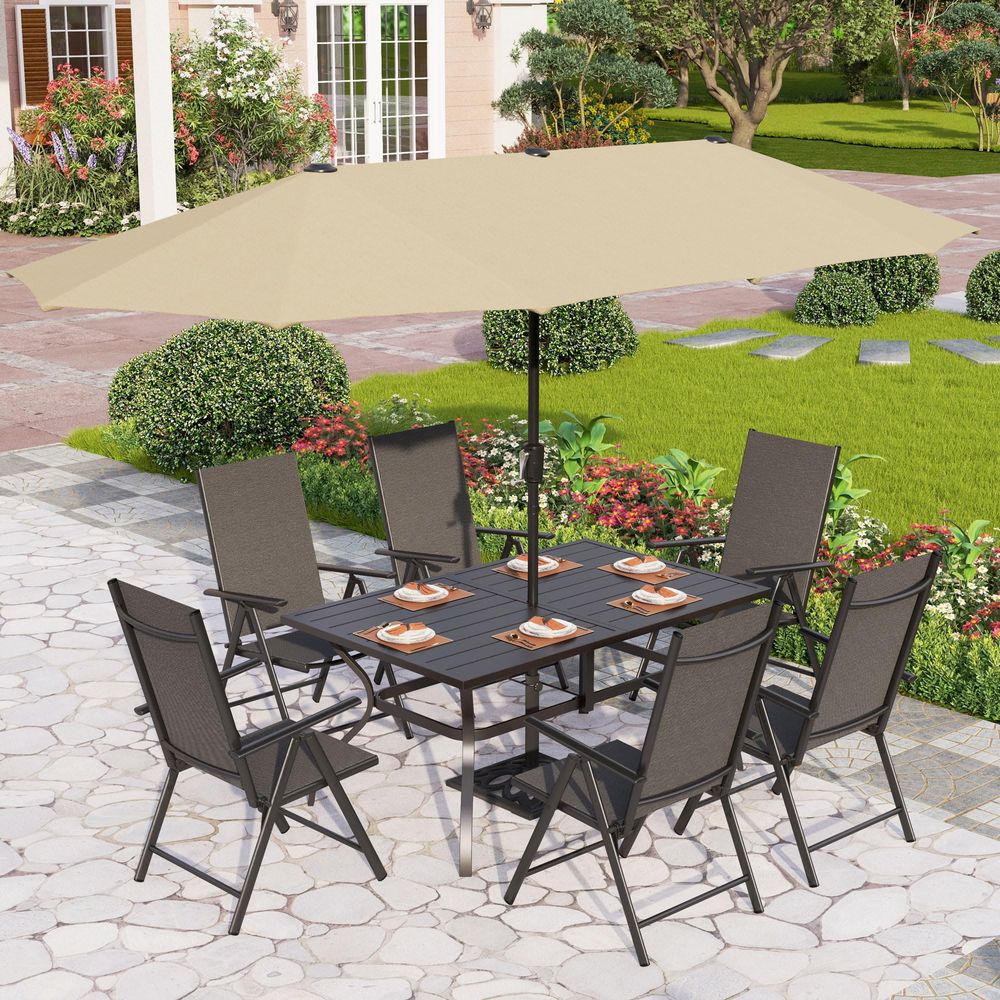 7 Piece Patio Dining Furniture - Outdoor Furniture Dining Set avaliação e preço