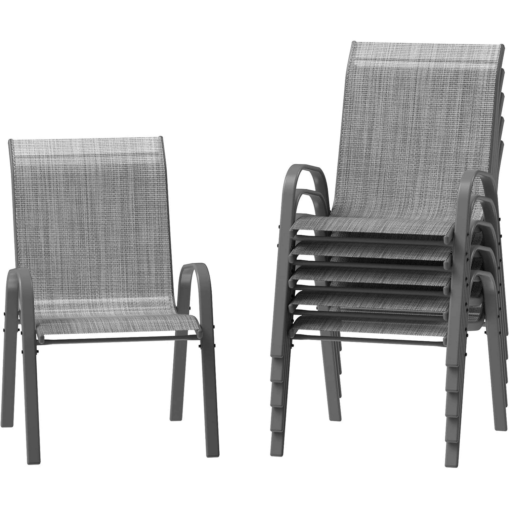 Stackable Chairs-6PCS Outdoor  - Outdoor Furniture Dining Set avaliação e preço