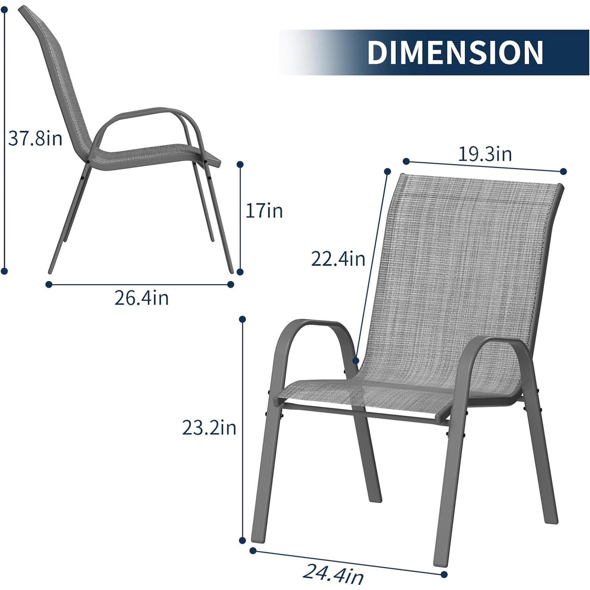 Stackable Chairs-6PCS Outdoor  - Outdoor Furniture Dining Set avaliação e preço