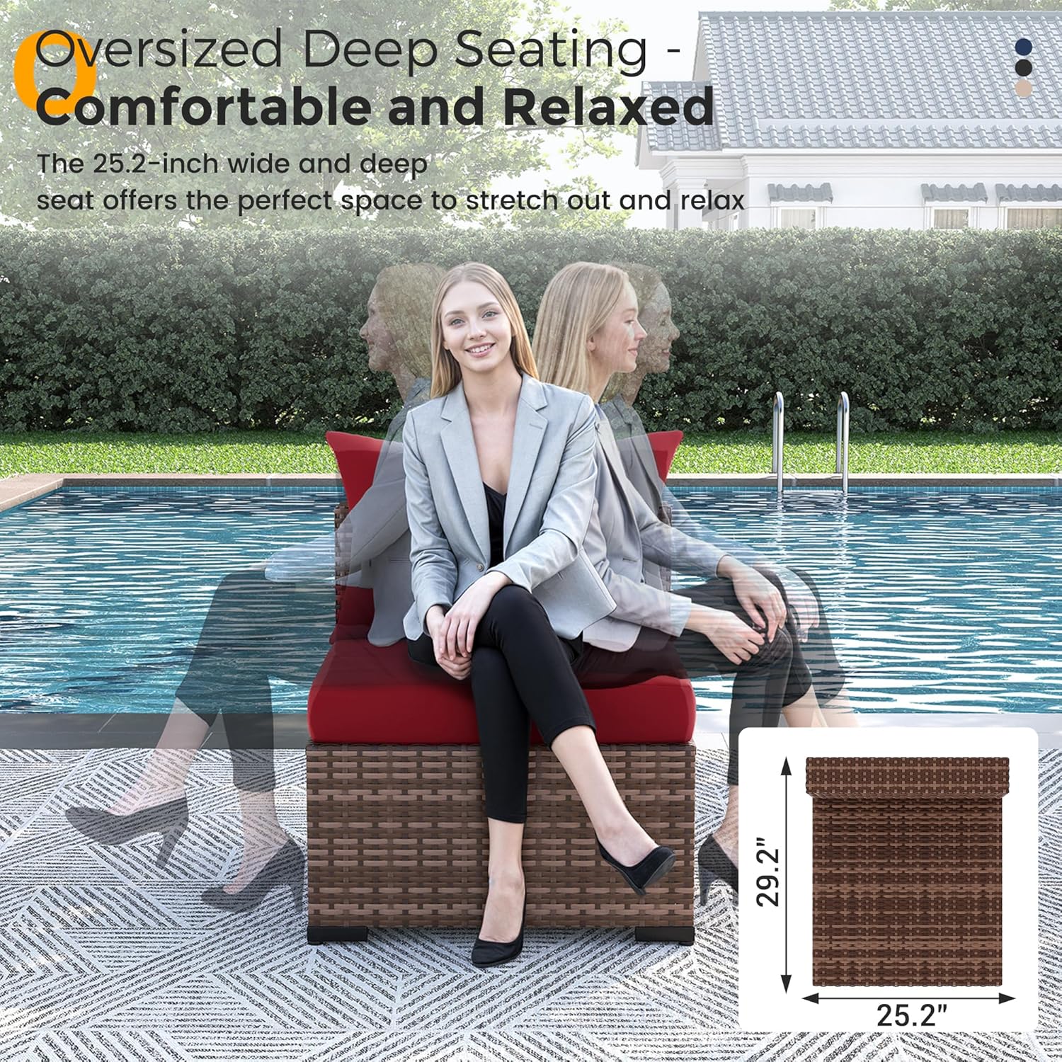 8pc All-Weather Wicker Section - Outdoor Furniture And Fire Pit avaliação e preço