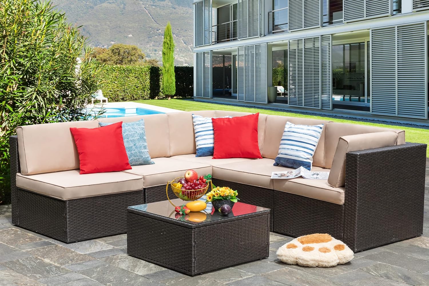 7 Piece Patio Furniture Set wi - Outdoor Furniture And Fire Pit avaliação e preço