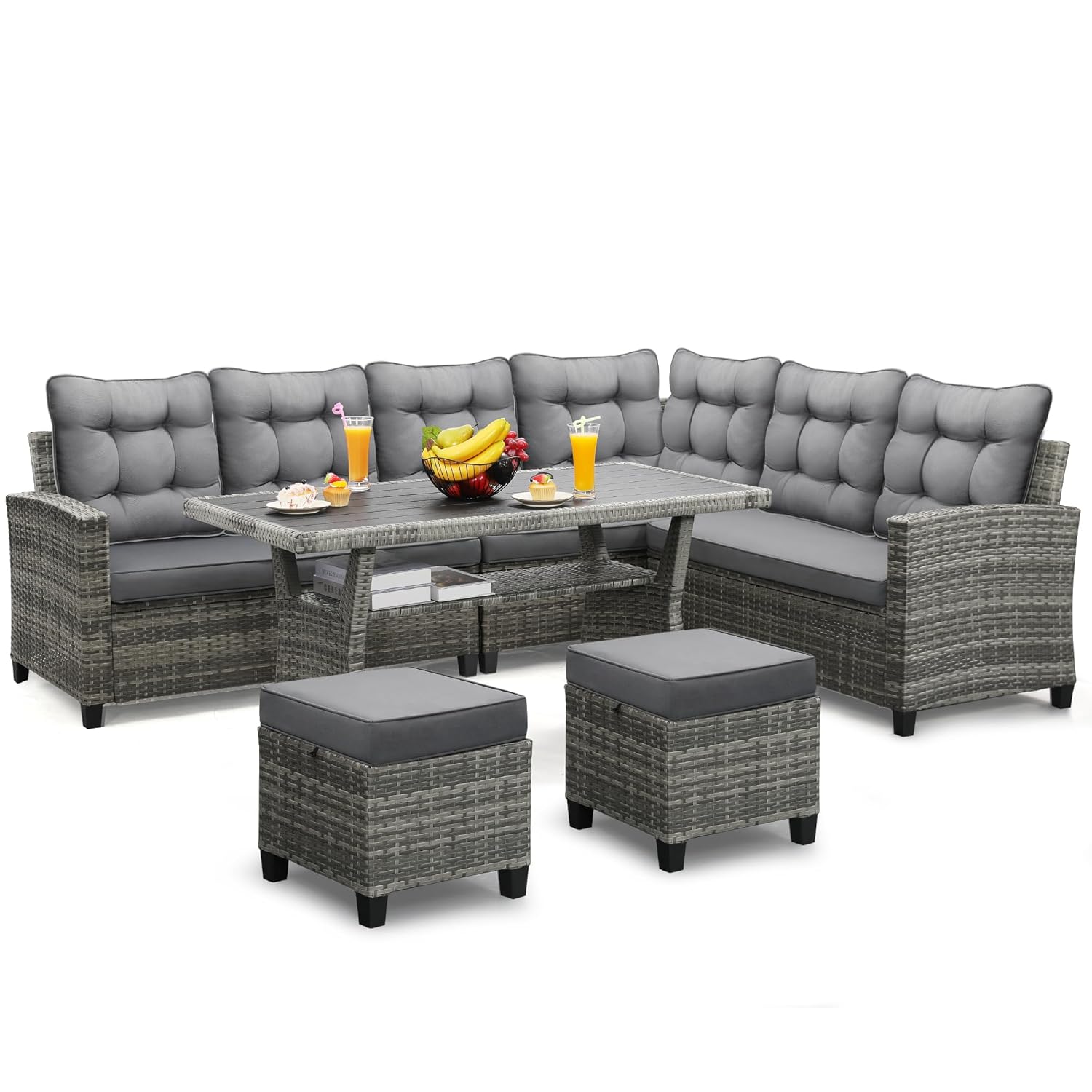 6-Piece Patio Sectional Sofa D - Outdoor Furniture On Sale avaliação e preço