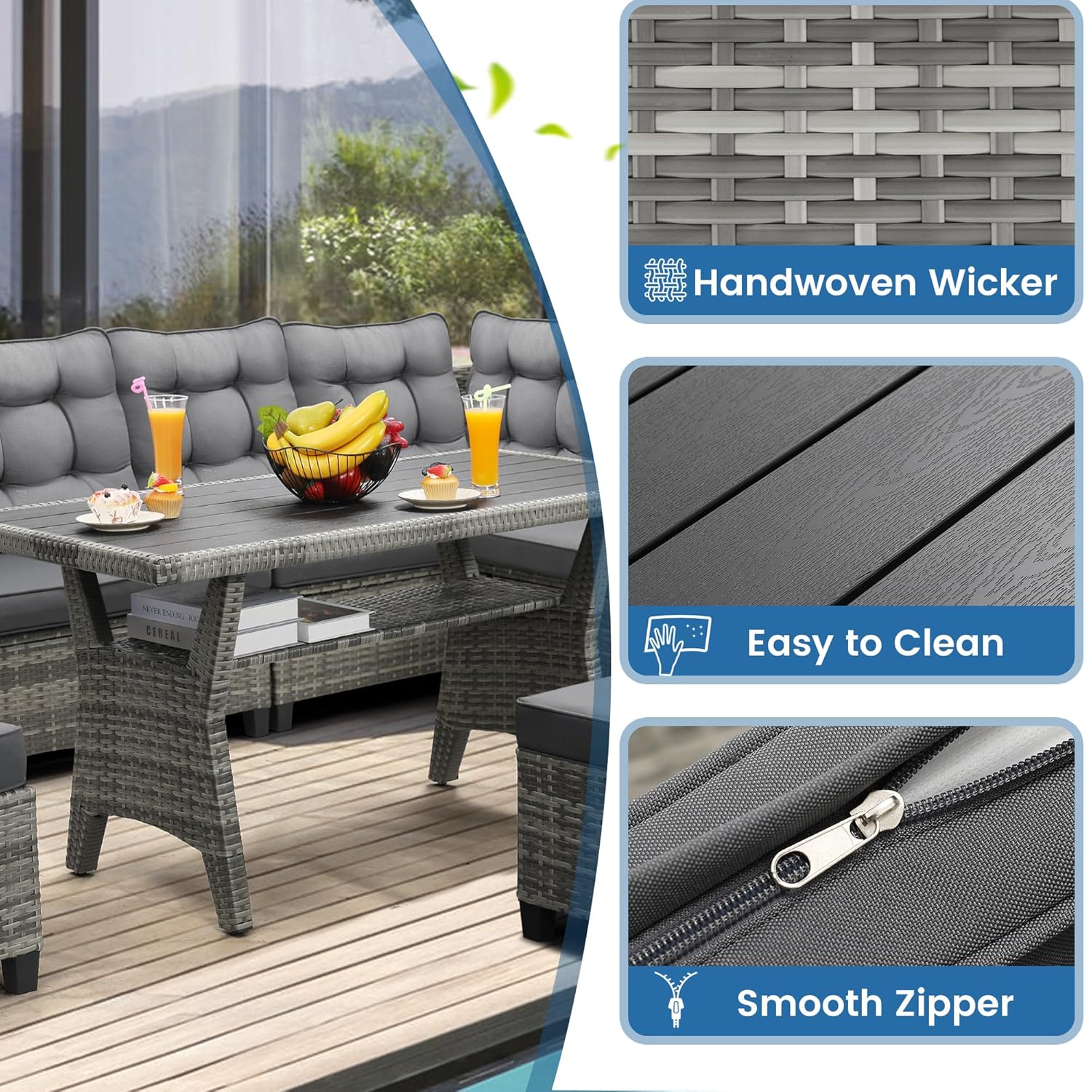 6-Piece Patio Sectional Sofa D - Outdoor Furniture On Sale avaliação e preço