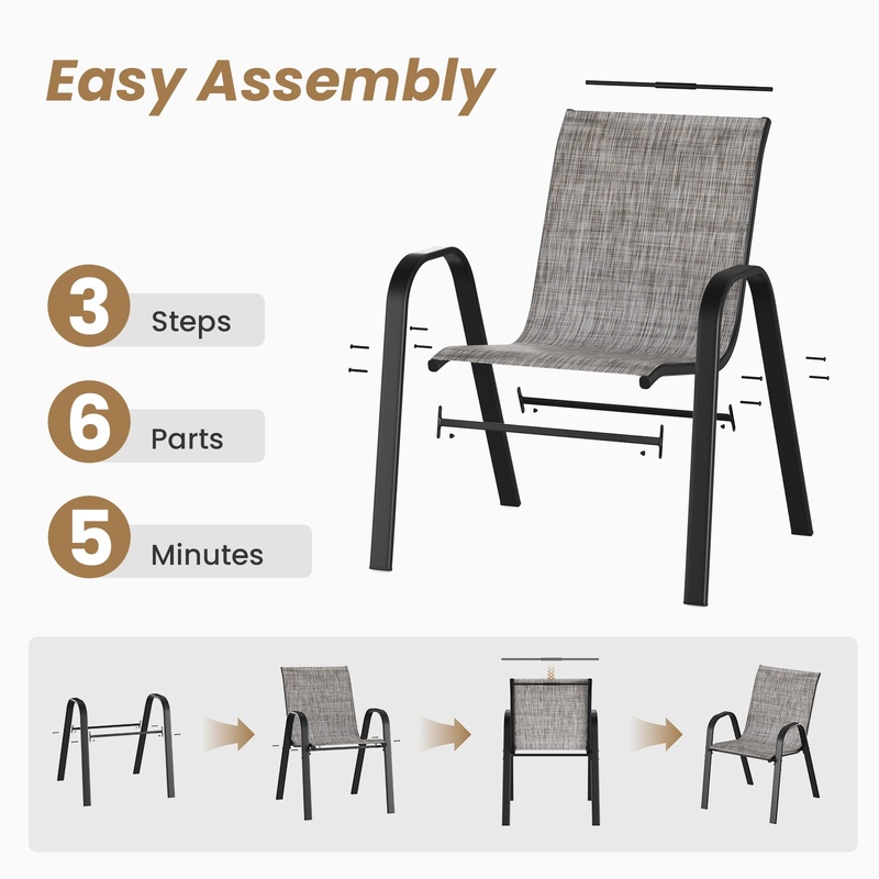Stackable Outdoor Dining Chair - Outdoor Furniture Dining Set avaliação e preço