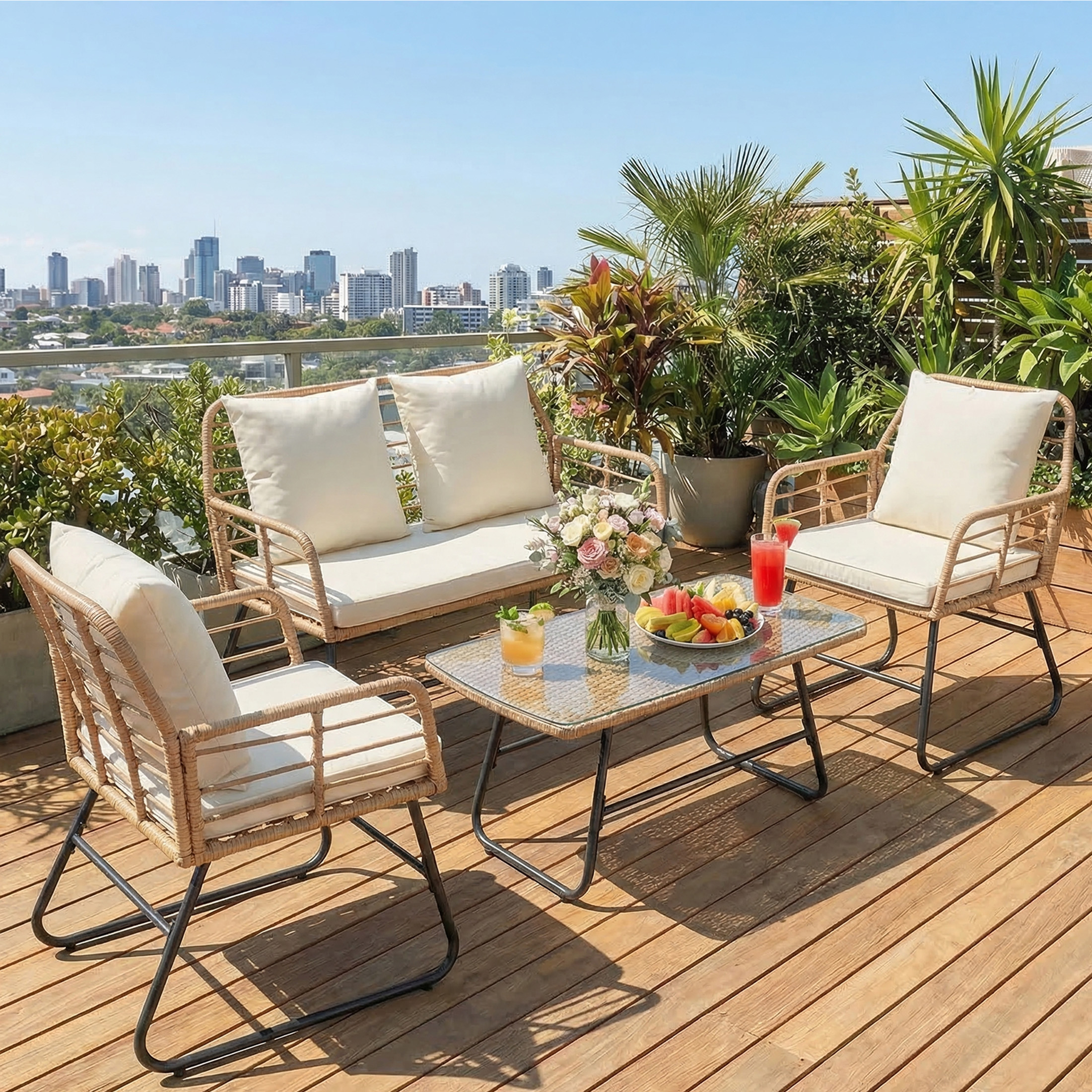 JHK Outdoor Wicker Patio Furni - Outdoor Furniture On Sale avaliação e preço