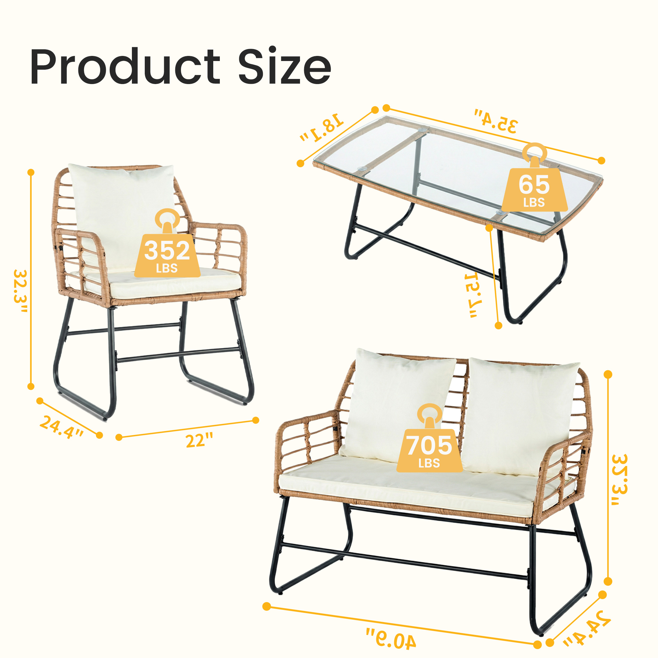 JHK Outdoor Wicker Patio Furni - Outdoor Furniture On Sale avaliação e preço