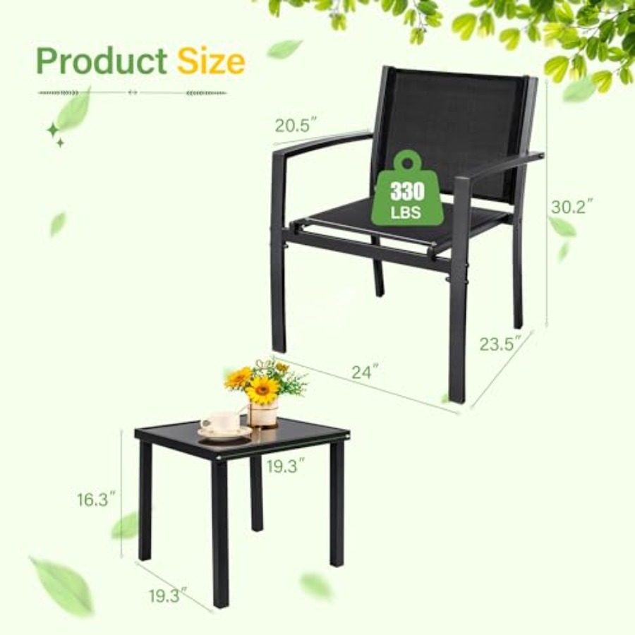 3 Pieces Patio Furniture Set O - Outdoor Furniture On Sale avaliação e preço