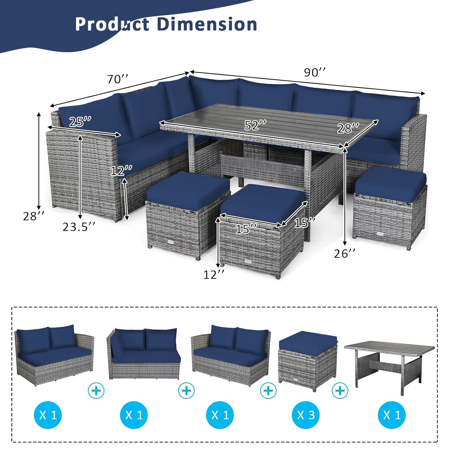 7 Piece All Weather Wicker Pat - Outdoor Furniture Dining Set avaliação e preço