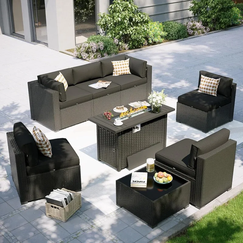 Aoxun Patio Furniture Set with - Outdoor Furniture And Fire Pit avaliação e preço
