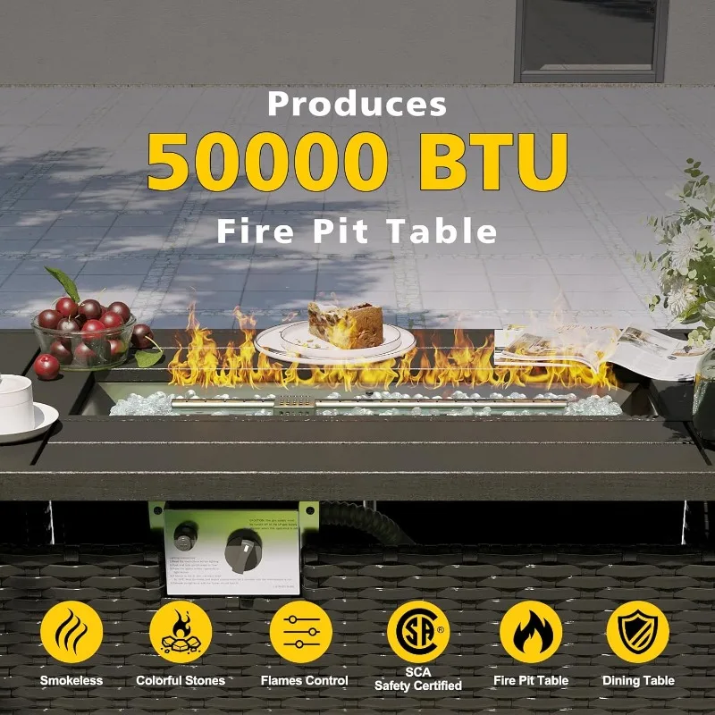 Aoxun Patio Furniture Set with - Outdoor Furniture And Fire Pit avaliação e preço
