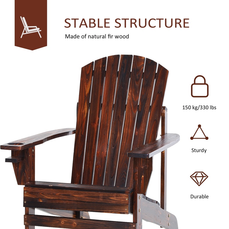 Outsunny Wooden Adirondack Cha - Outdoor Furniture And Fire Pit avaliação e preço
