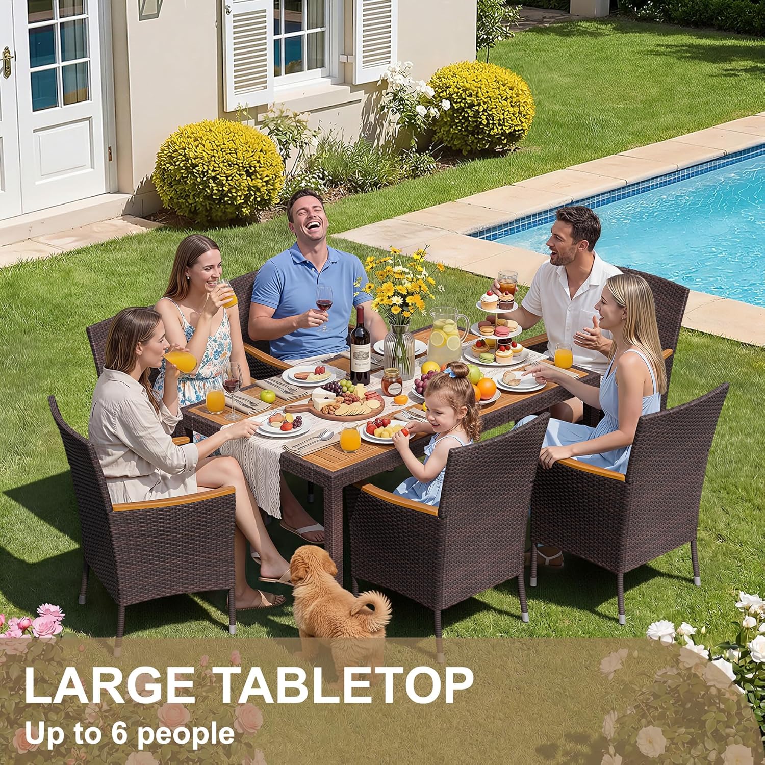 7 Piece Patio Dining Set Acaci - Outdoor Furniture On Sale avaliação e preço