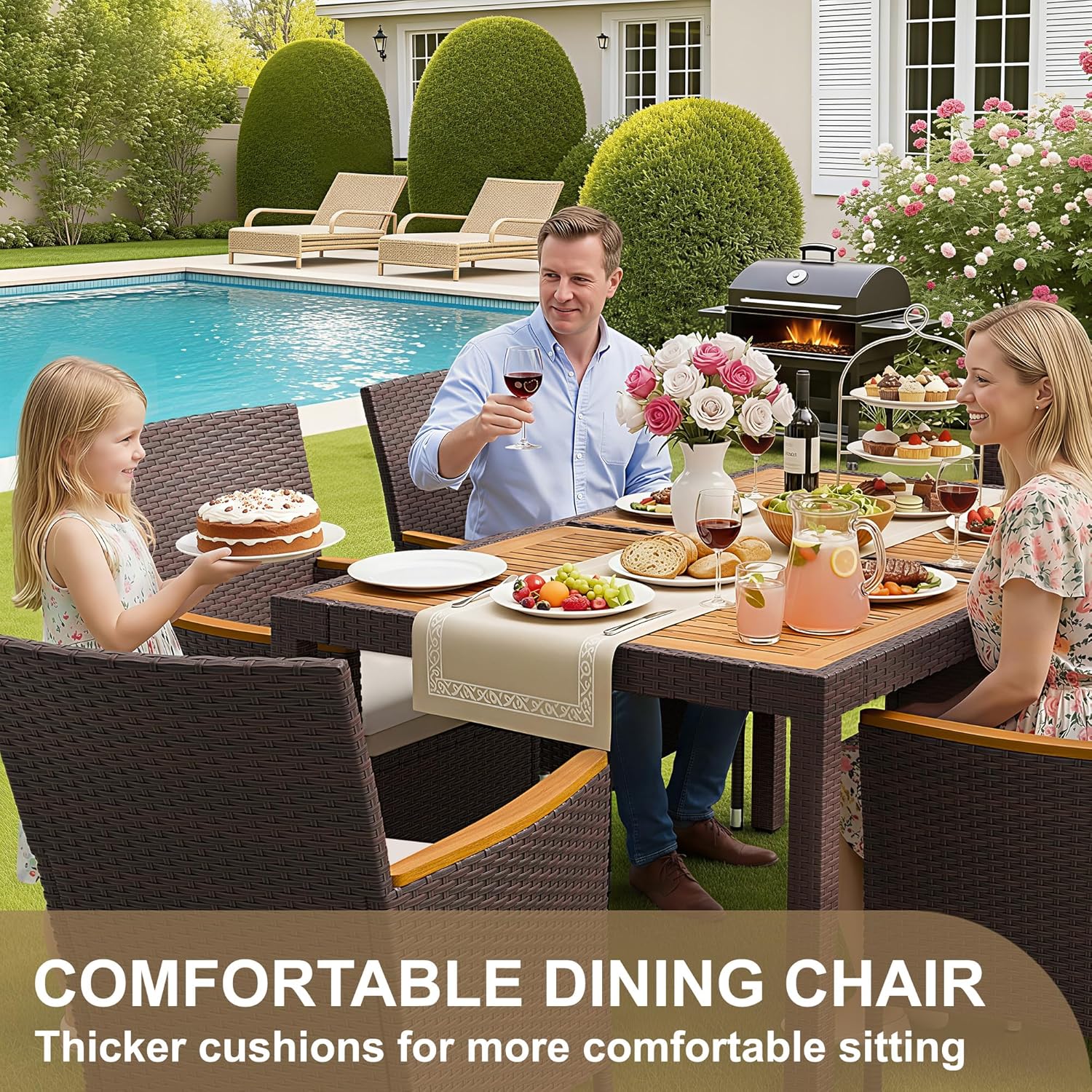 7 Piece Patio Dining Set Acaci - Outdoor Furniture On Sale avaliação e preço
