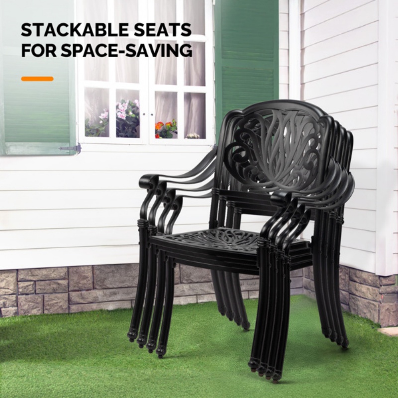 Patio Chairs Set of 2 - Stacka - Outdoor Furniture Dining Set avaliação e preço