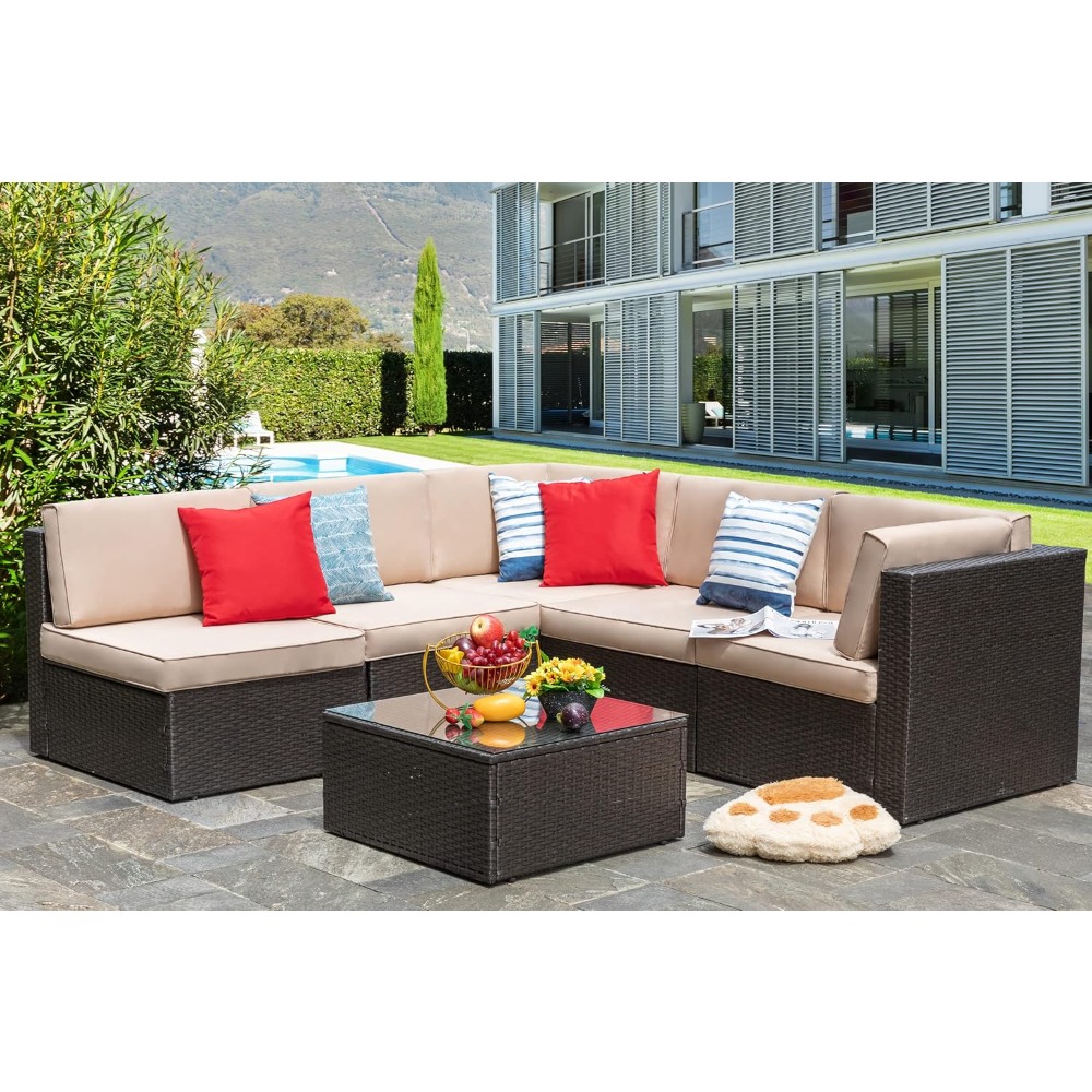 Wicker Sectional Sofa Set L Sh - Outdoor Furniture On Sale avaliação e preço