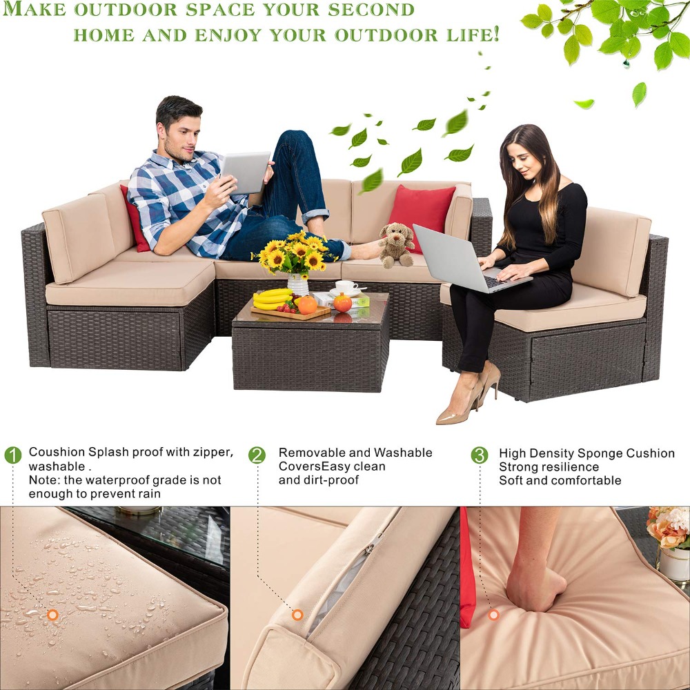 Wicker Sectional Sofa Set L Sh - Outdoor Furniture On Sale avaliação e preço