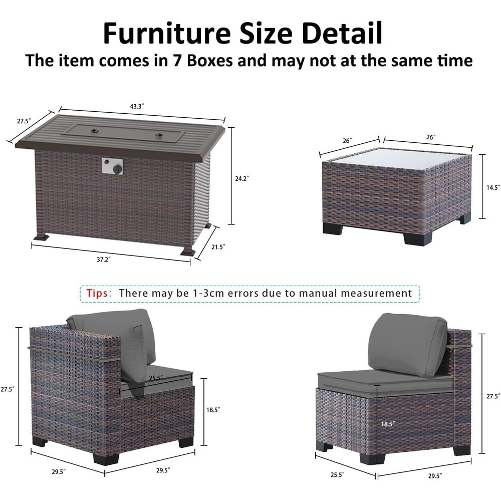 13-Piece Outdoor Sectional Pat - Outdoor Furniture And Fire Pit avaliação e preço