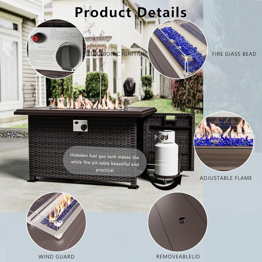 13-Piece Outdoor Sectional Pat - Outdoor Furniture And Fire Pit avaliação e preço