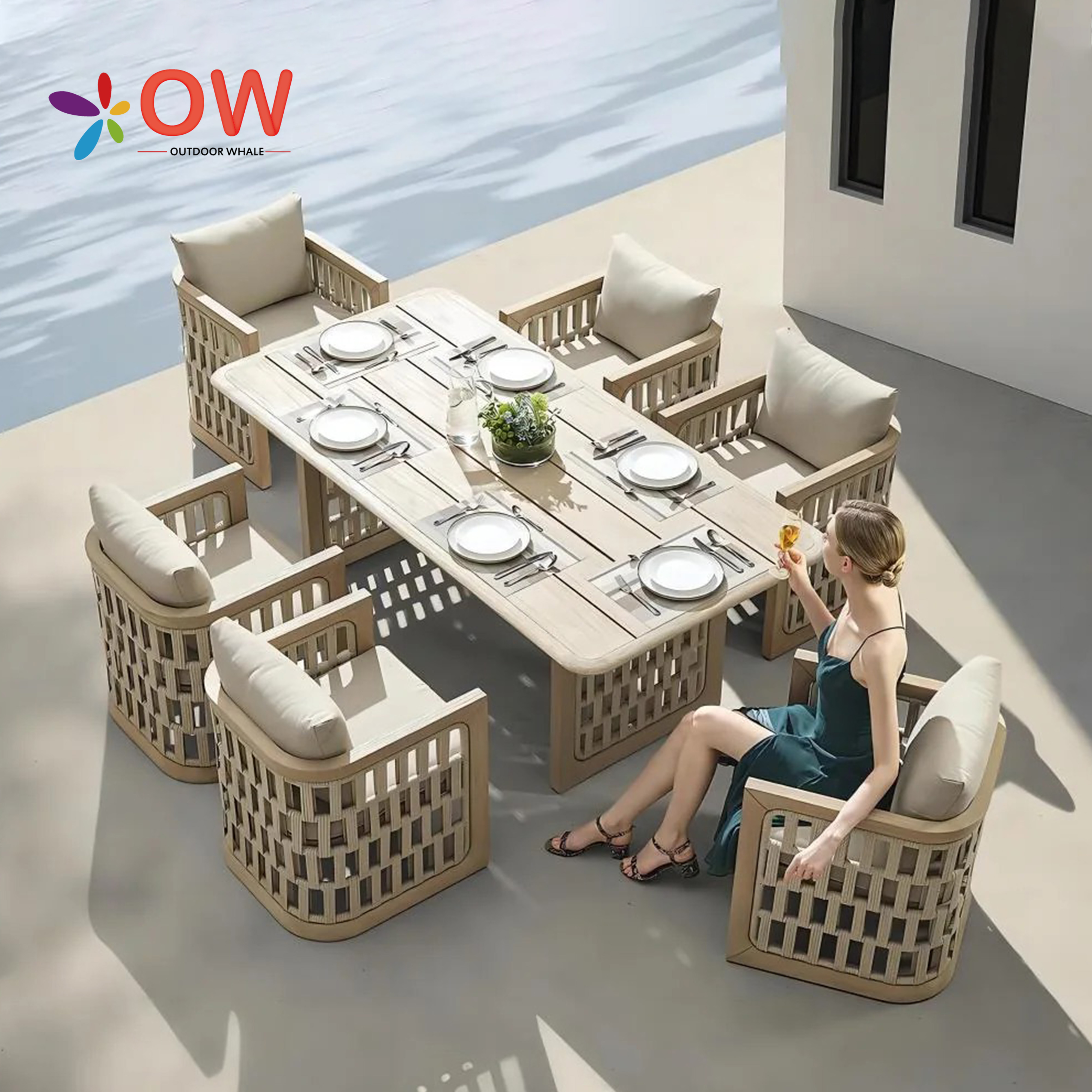 Modern Dining Table Set For Ho - Outdoor Furniture Dining Set avaliação e preço