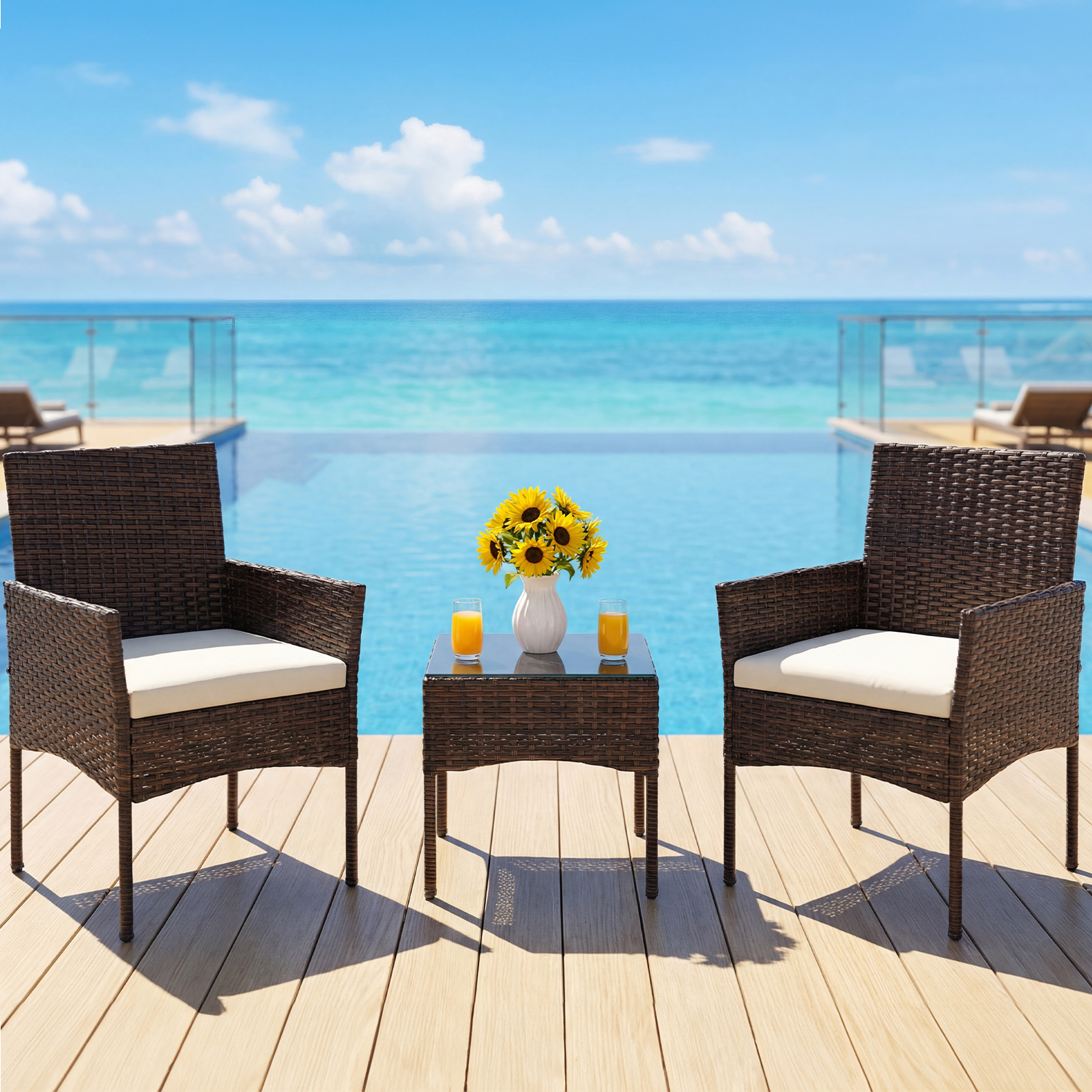 JHK Large Size 3 Pieces Outdoo - Outdoor Furniture On Sale avaliação e preço