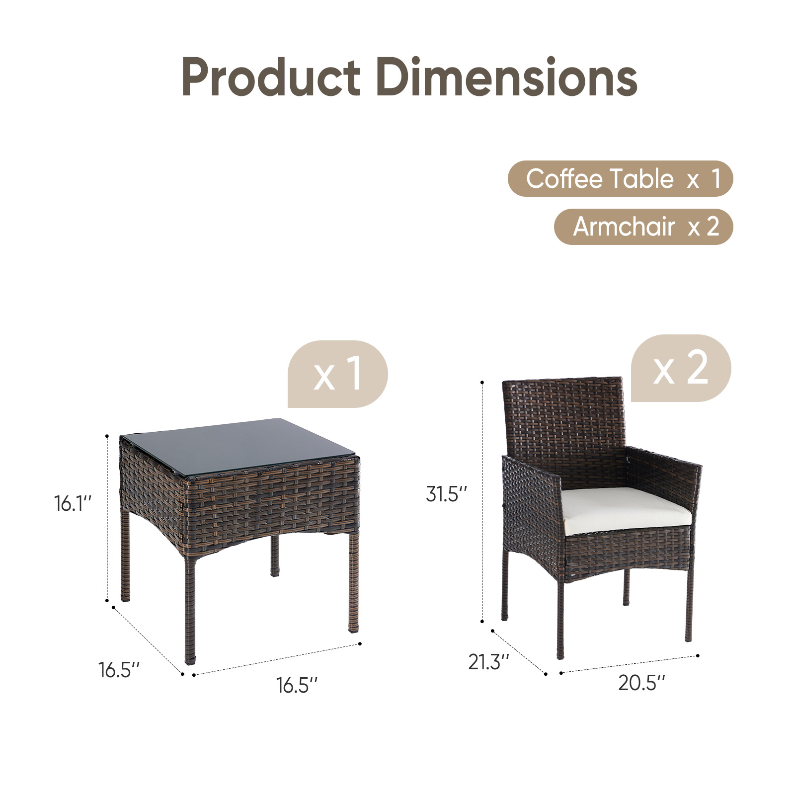 JHK Large Size 3 Pieces Outdoo - Outdoor Furniture On Sale avaliação e preço
