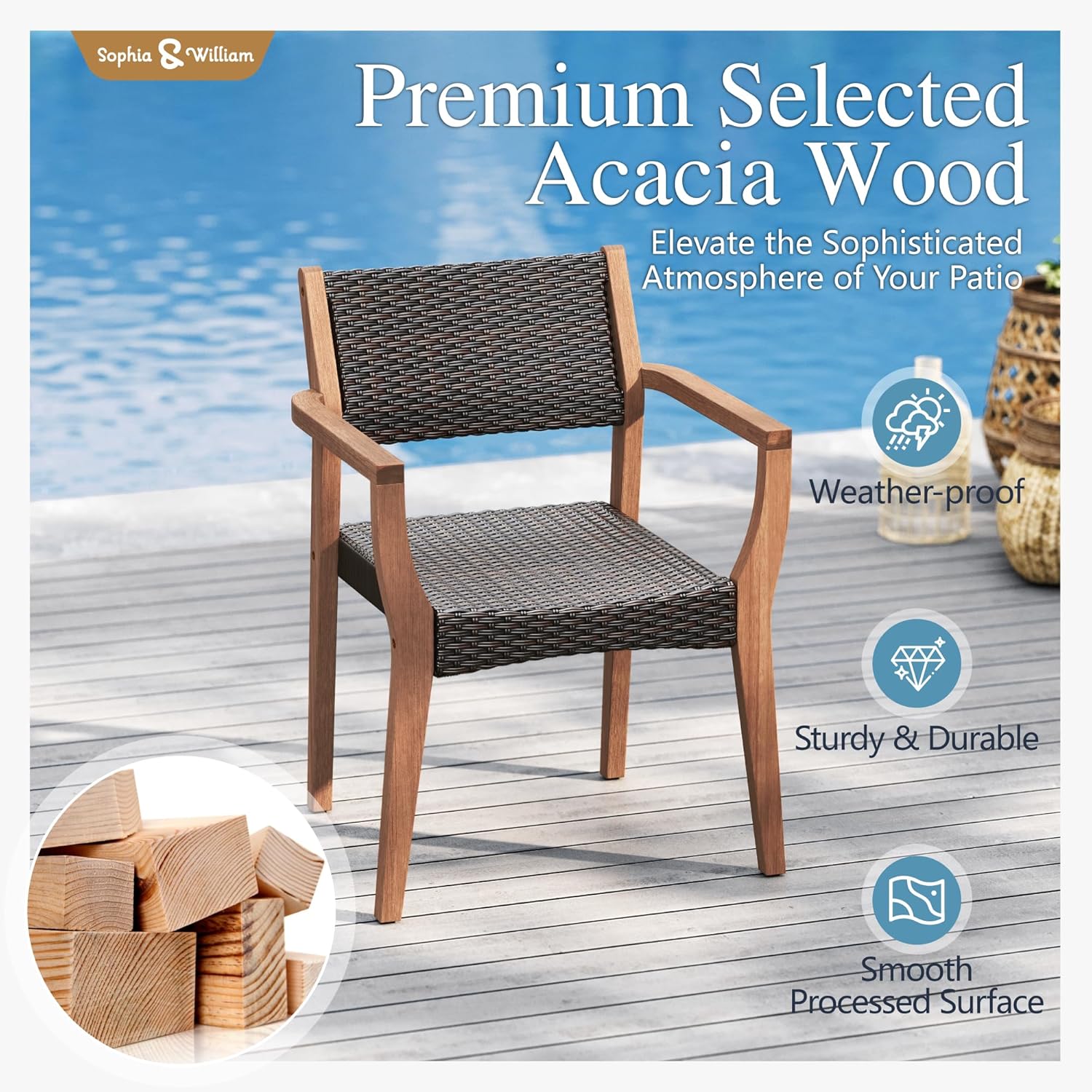 Patio Dining Chair Set of 2, O - Outdoor Furniture Dining Set avaliação e preço