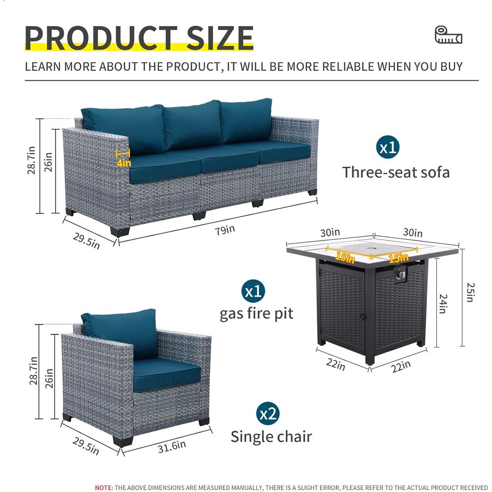4-Piece Outdoor Wicker Patio F - Outdoor Furniture And Fire Pit avaliação e preço