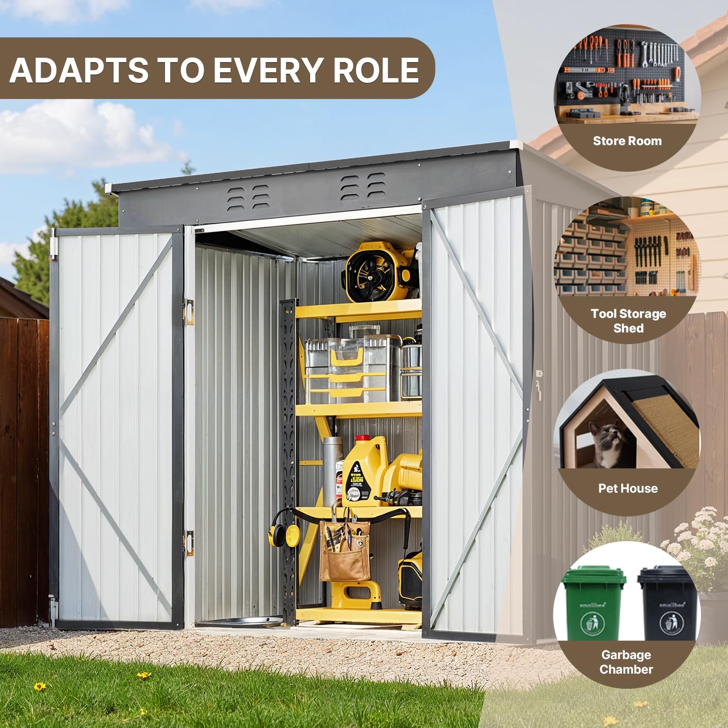 6' x 4' Outdoor Storage Shed C - Outdoor Furniture On Sale avaliação e preço