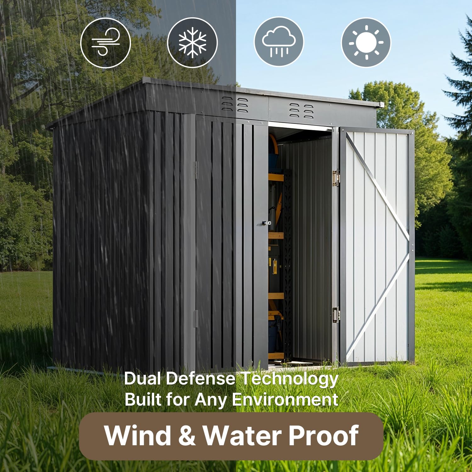 6' x 4' Outdoor Storage Shed C - Outdoor Furniture On Sale avaliação e preço