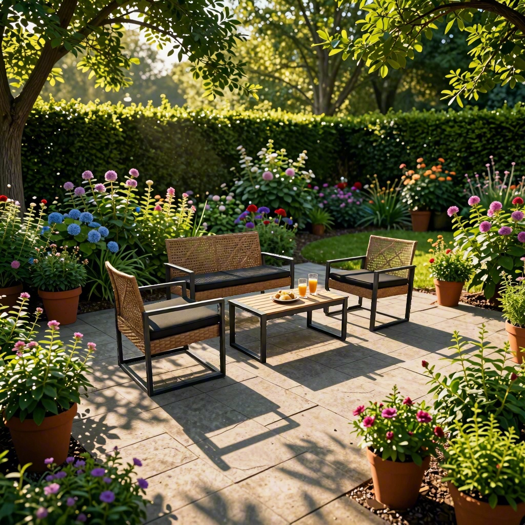 4-Piece Modern Wicker Outdoor  - Outdoor Furniture On Sale avaliação e preço