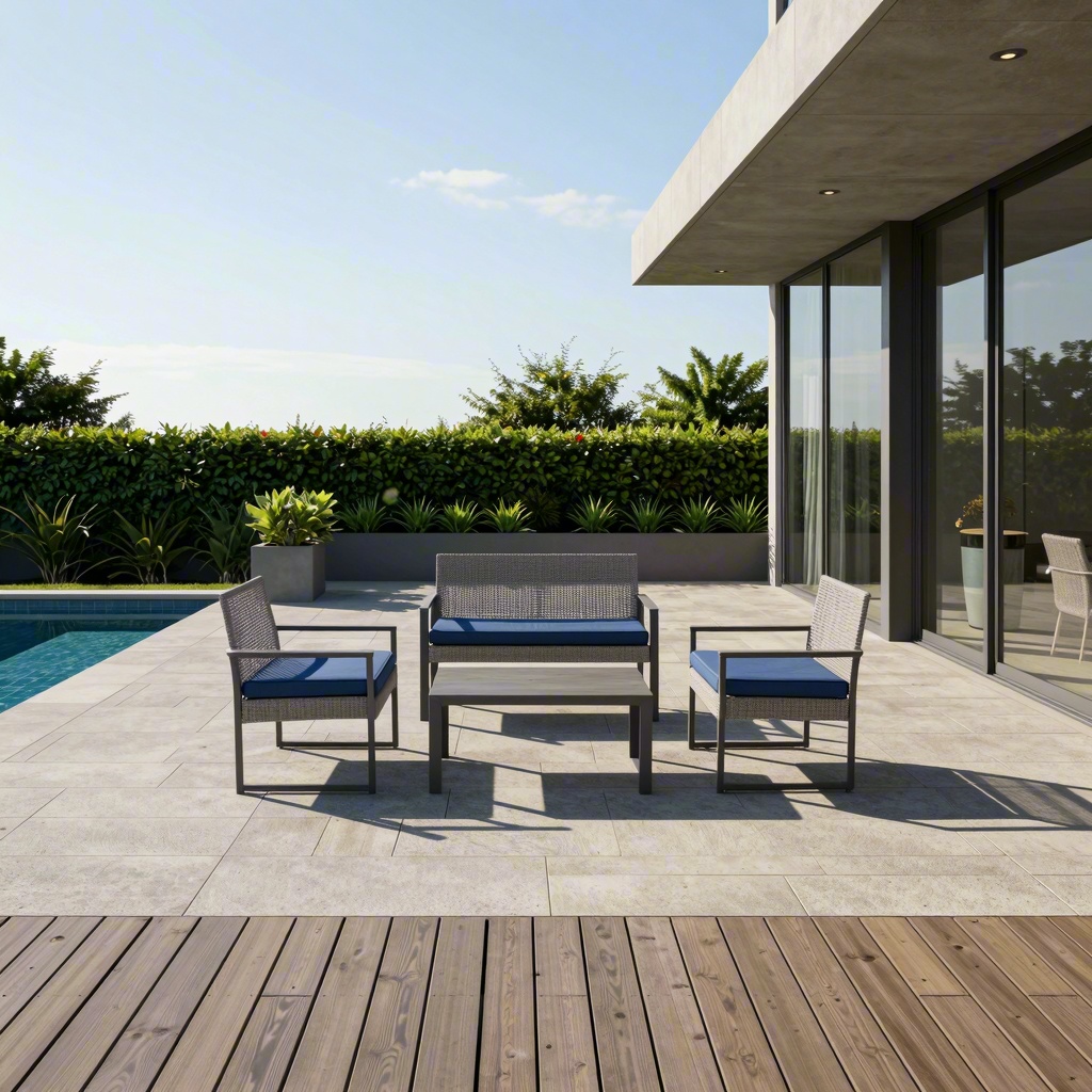 4-Piece Modern Wicker Outdoor  - Outdoor Furniture On Sale avaliação e preço