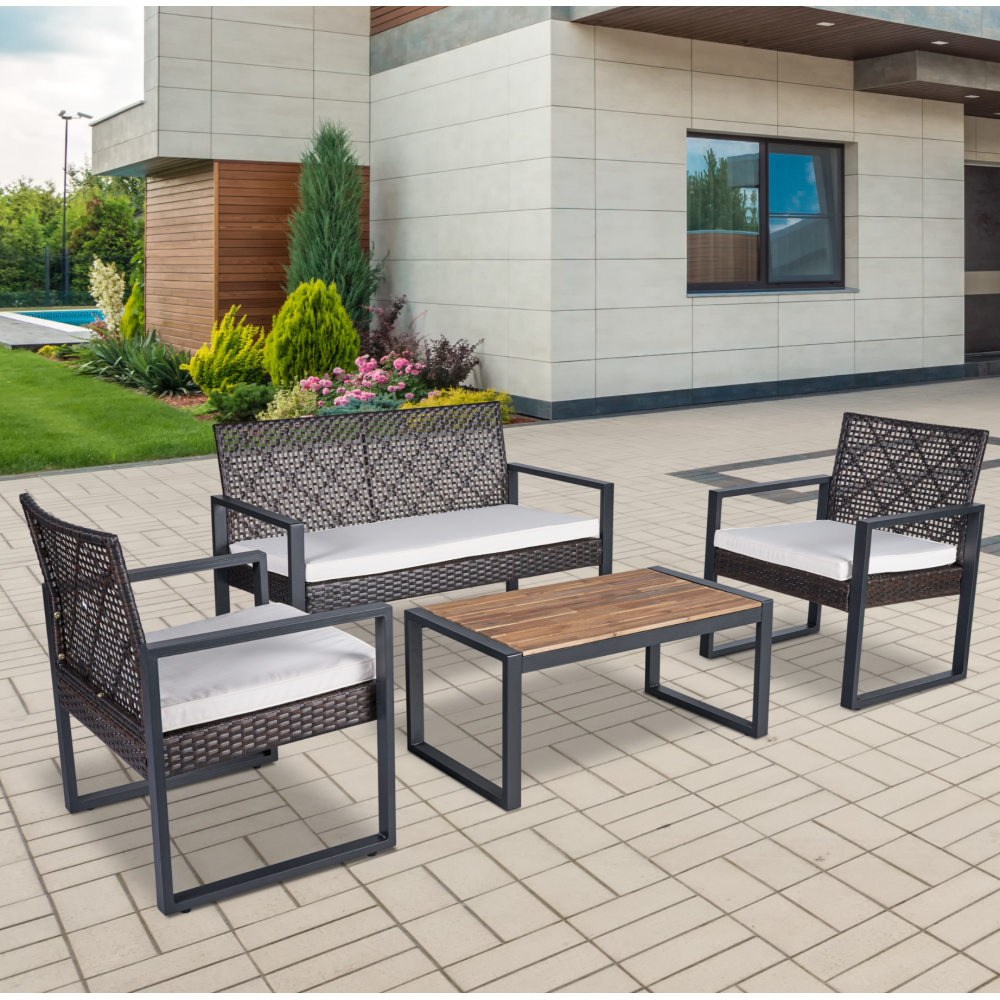 4-Piece Modern Wicker Outdoor  - Outdoor Furniture On Sale avaliação e preço