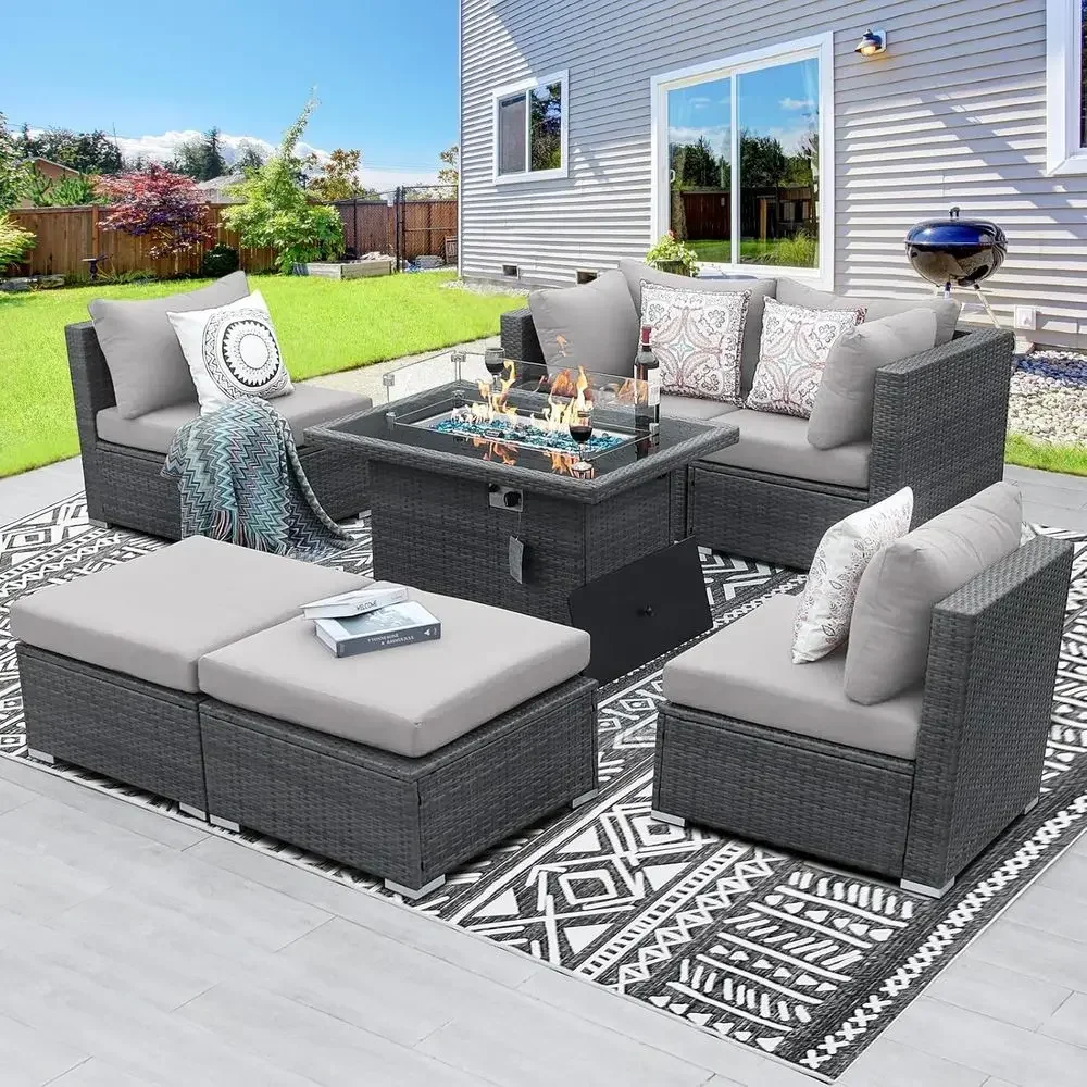 6-Person Weather-Resistant Out - Outdoor Furniture And Fire Pit avaliação e preço