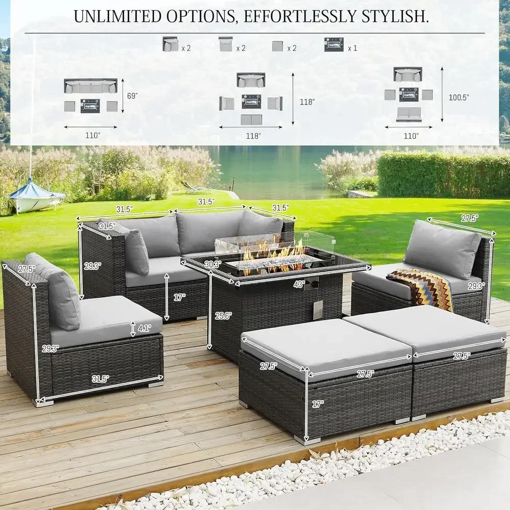 6-Person Weather-Resistant Out - Outdoor Furniture And Fire Pit avaliação e preço